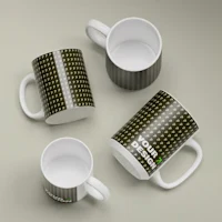 three coffee mug mockups on a grey background