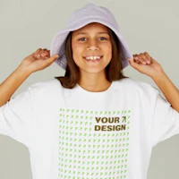 a girl wearing a hat mockup