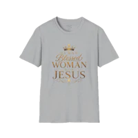 blessed woman with Jesus tee